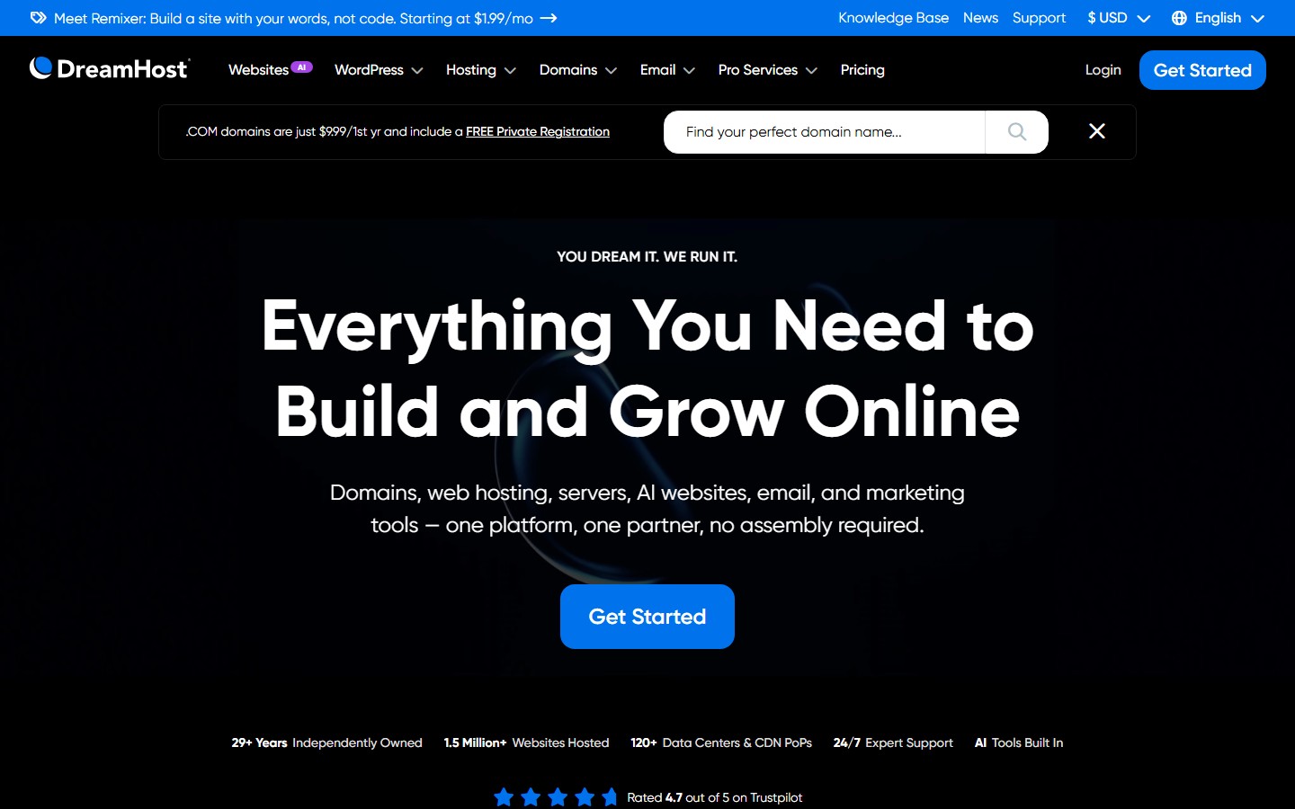 Dreamhost screenshot