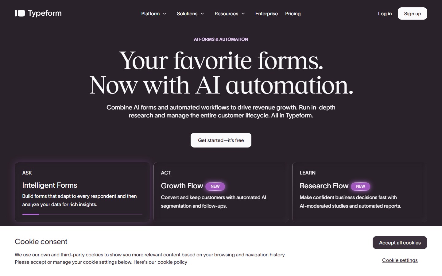 Typeform screenshot