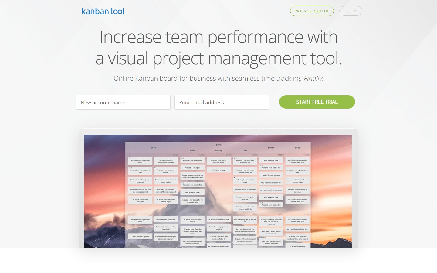 Kanban Tool screenshot