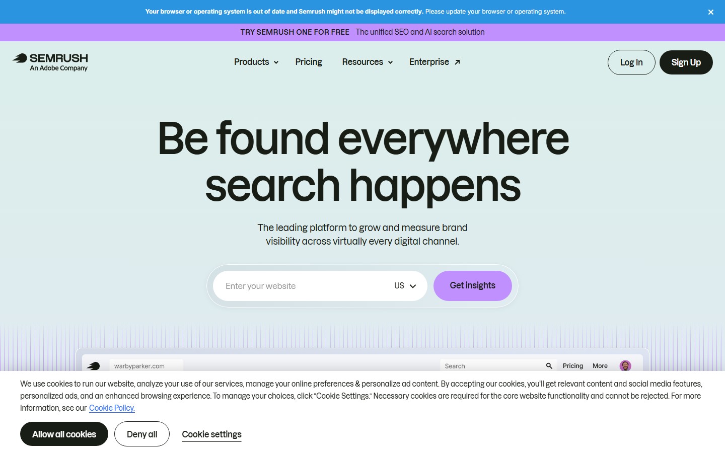 SEMrush screenshot