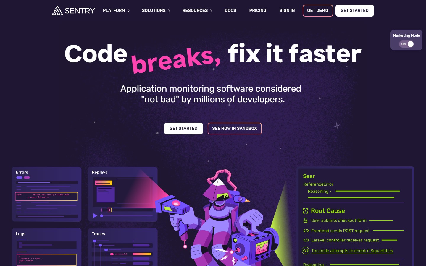 Sentry screenshot