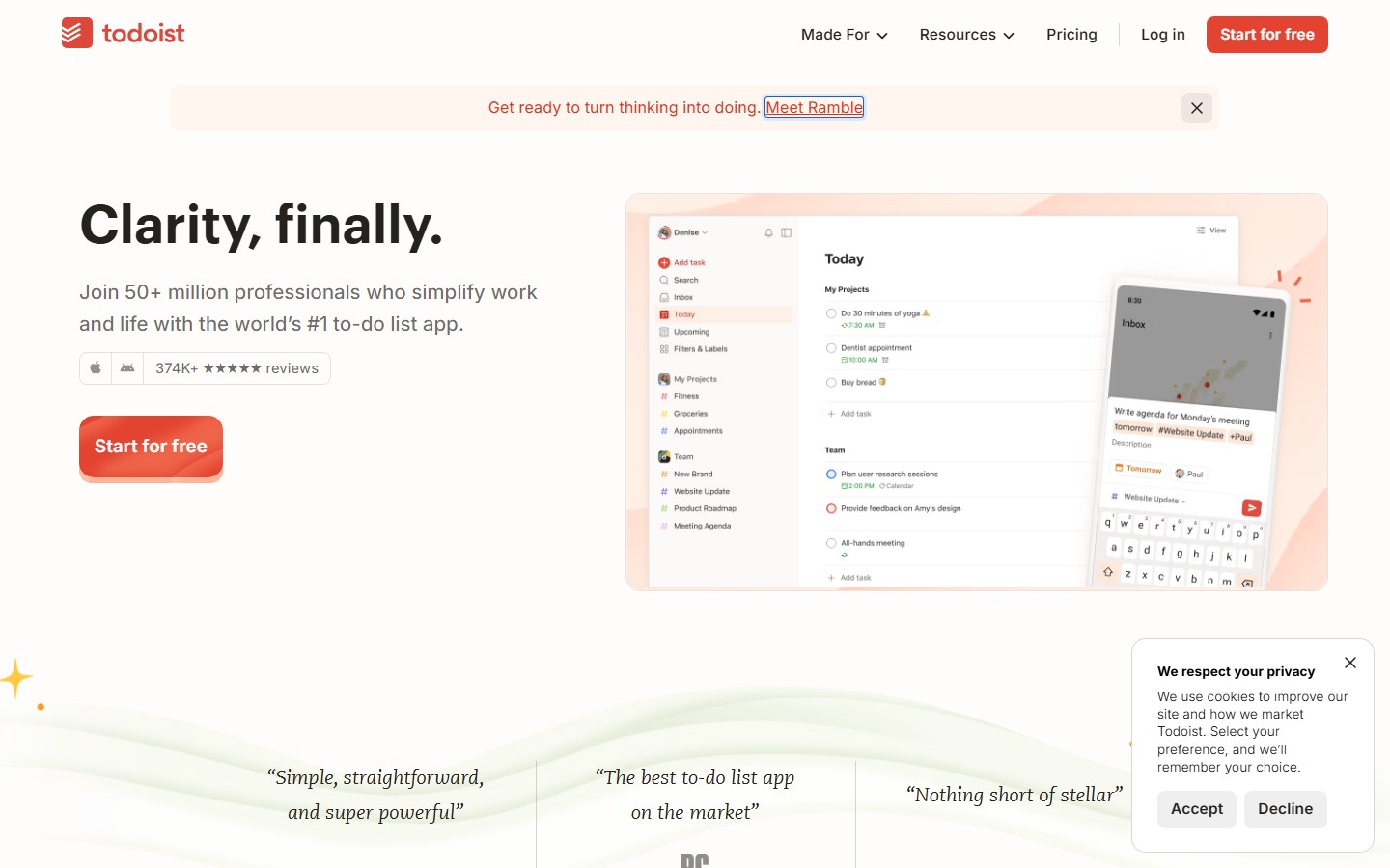 Todoist screenshot