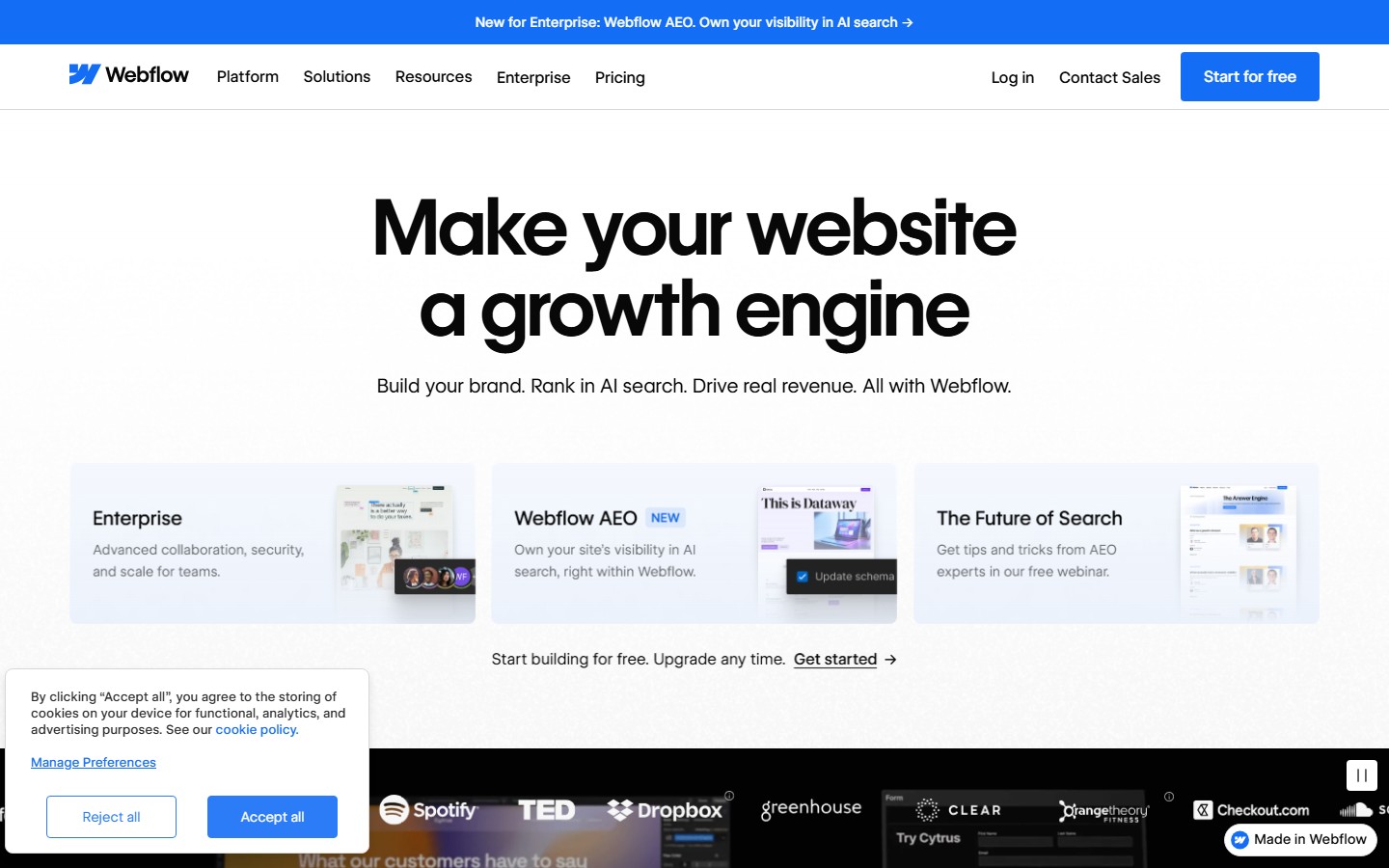 Webflow screenshot